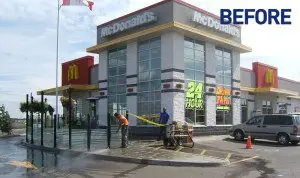 Pattern concrete gum removal before, Markham