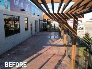 Jack Astor's patio before epoxy coating