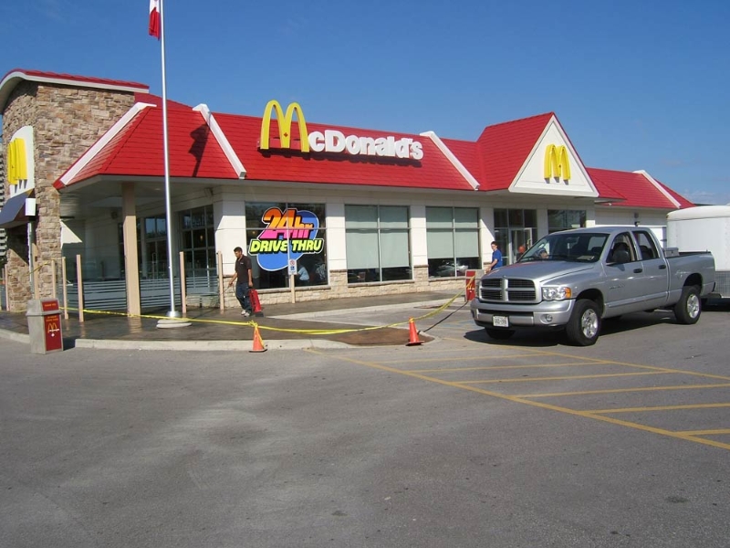 Truck outside of McDonalds